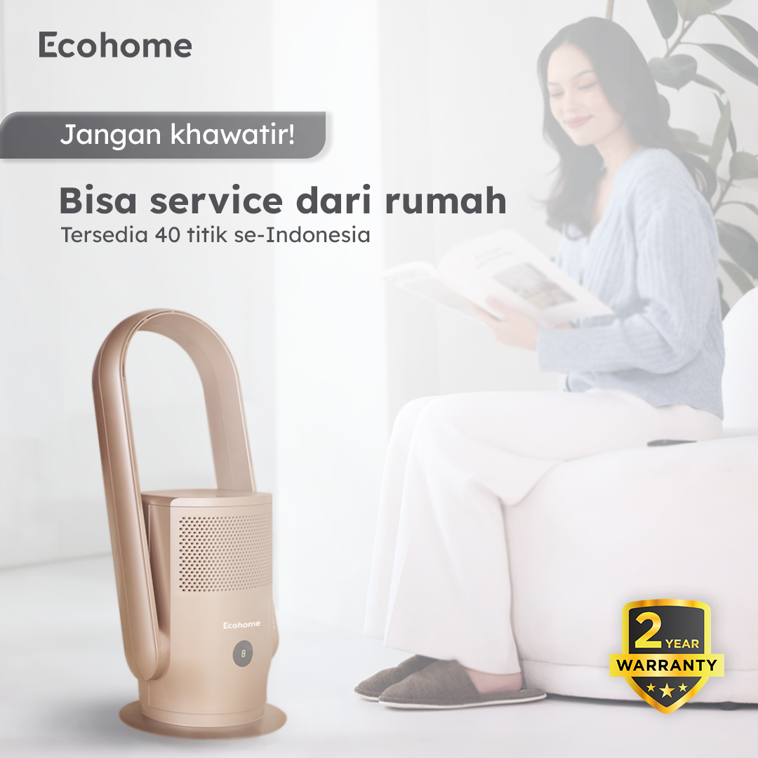 ECOHOME Air Purifier & Fan EAP888 Pembersih Udara Osilasi 90° Bladeless Fan with Remote HEPA Filter