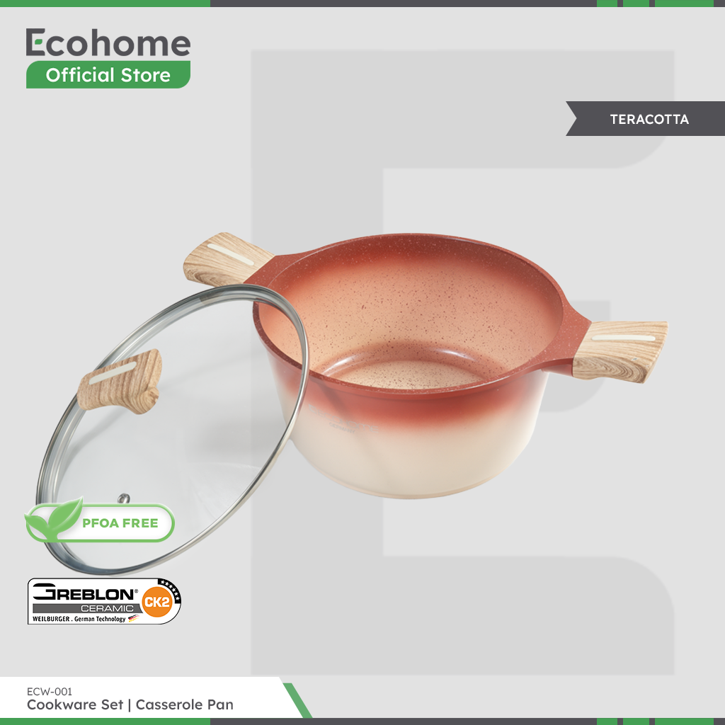 Ecohome Cookware | Casserole Pan 24 cm | Ceramic Coating Anti Lengket