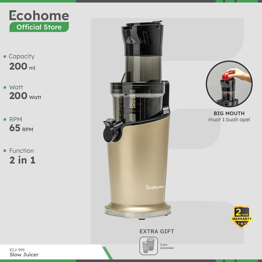 ECOHOME | Slow Juicer ESJ-999 | Pengekstrak Buah