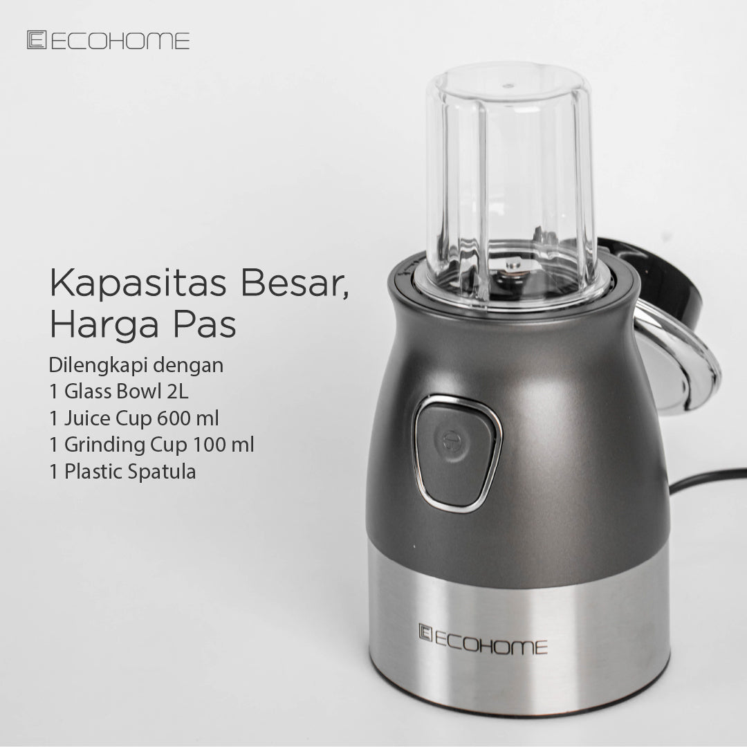 ECOHOME | 6 in 1 Food Processor | EFP-333 | Chopper, Blender, Smoothies