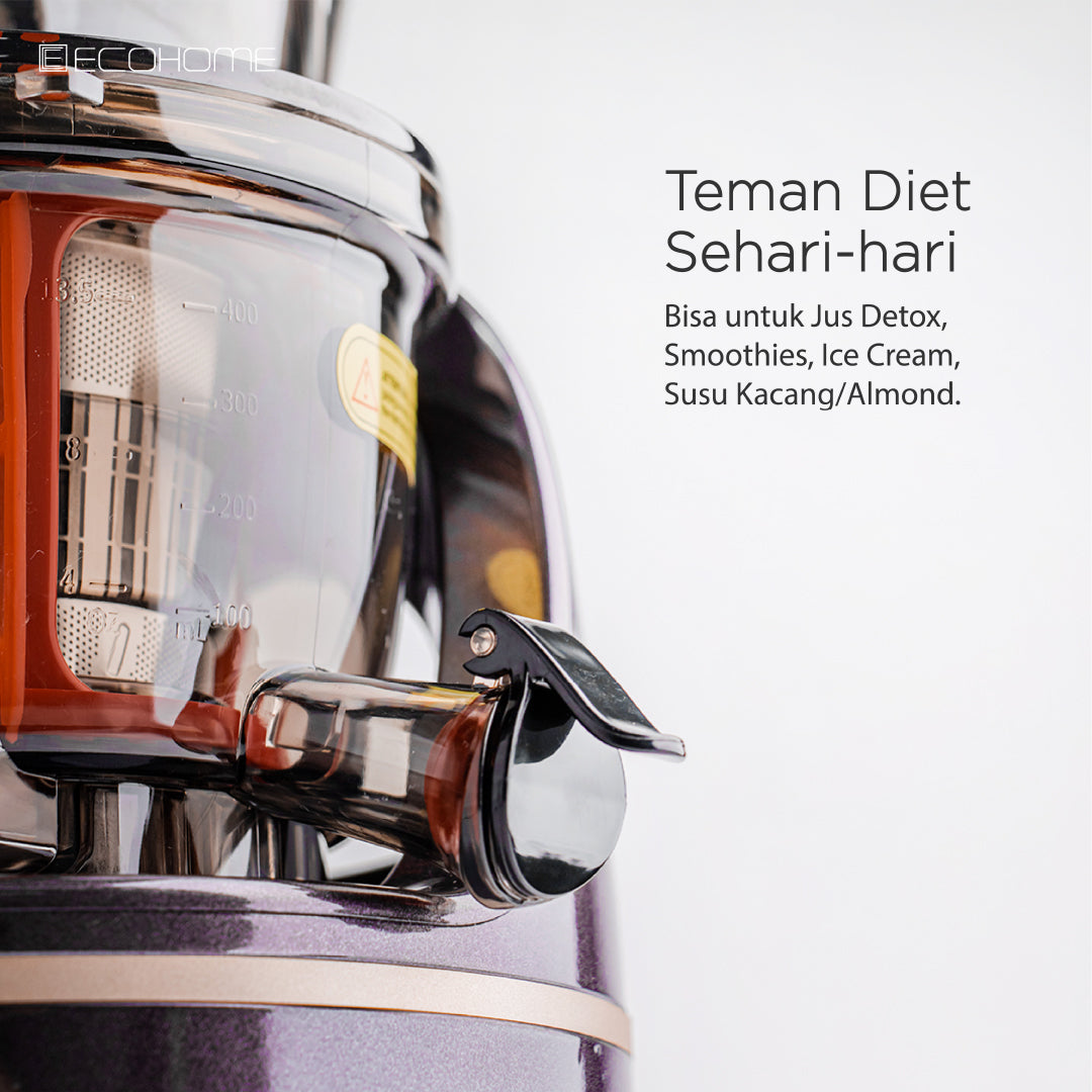 ECOHOME | Slow Juicer Big Mouth | ESJ-999BM | Muat 1 Buah Apel