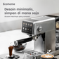 Ecohome Semi-automatic Espresso Machine EEM888 Mesin Kopi Espresso desain stylish dengan Tekanan 20 Bar untuk Pemakaian Rumah Layar Touchscreen