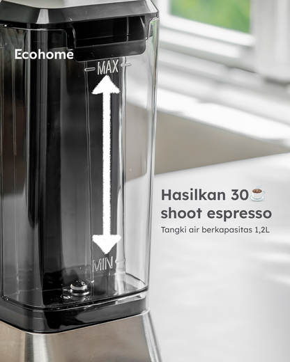 ECOHOME | Semi-automatic Espresso Machine | EEM888 | Mesin Kopi Espresso Desain Stylish Dengan Tekanan 20 Bar Untuk Pemakaian Rumah Layar Touchscreen