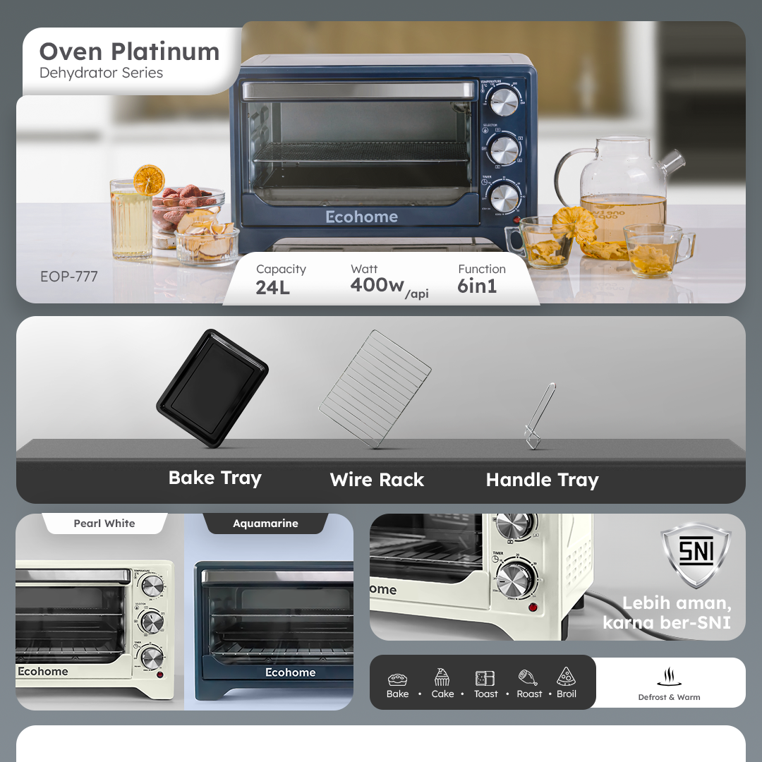 ECOHOME Oven Platinum 24L EOP777 Low Watt