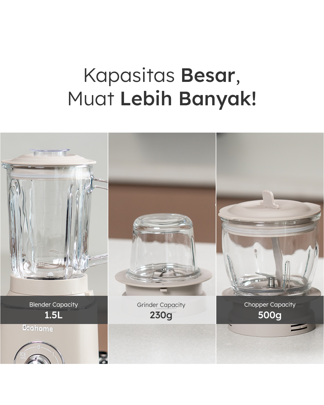 Ecohome Table Blender ETB333 Blender Multifungsi Low Watt dan BPA Free