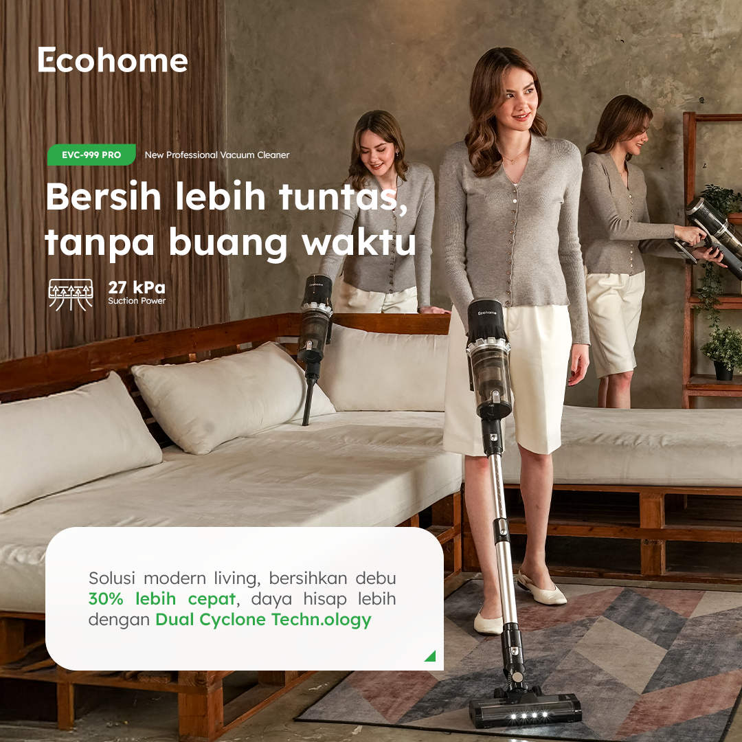 ECOHOME Vacuum Cleaner EVC999Pro Penghisap Debu Cordless Multifungsi Portable Low Noise