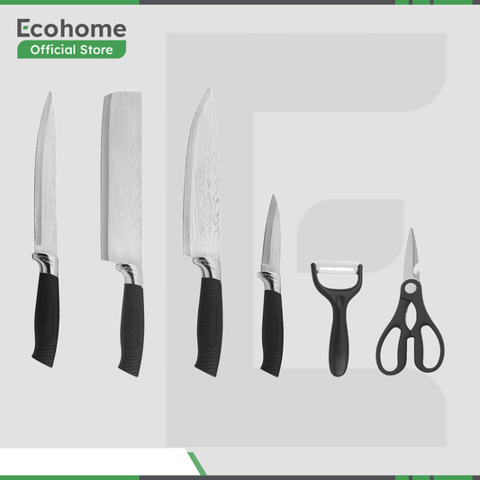 ECOHOME Stainless Steel 6 Pcs Knives Set EPS388 - Set Pisau Dapur Premium Arthur Price
