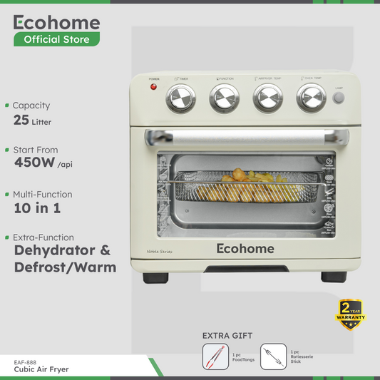 ECOHOME | 10 in 1 Cubic Air Fryer | EAF-888 | High Capacity Air Fryer & Oven