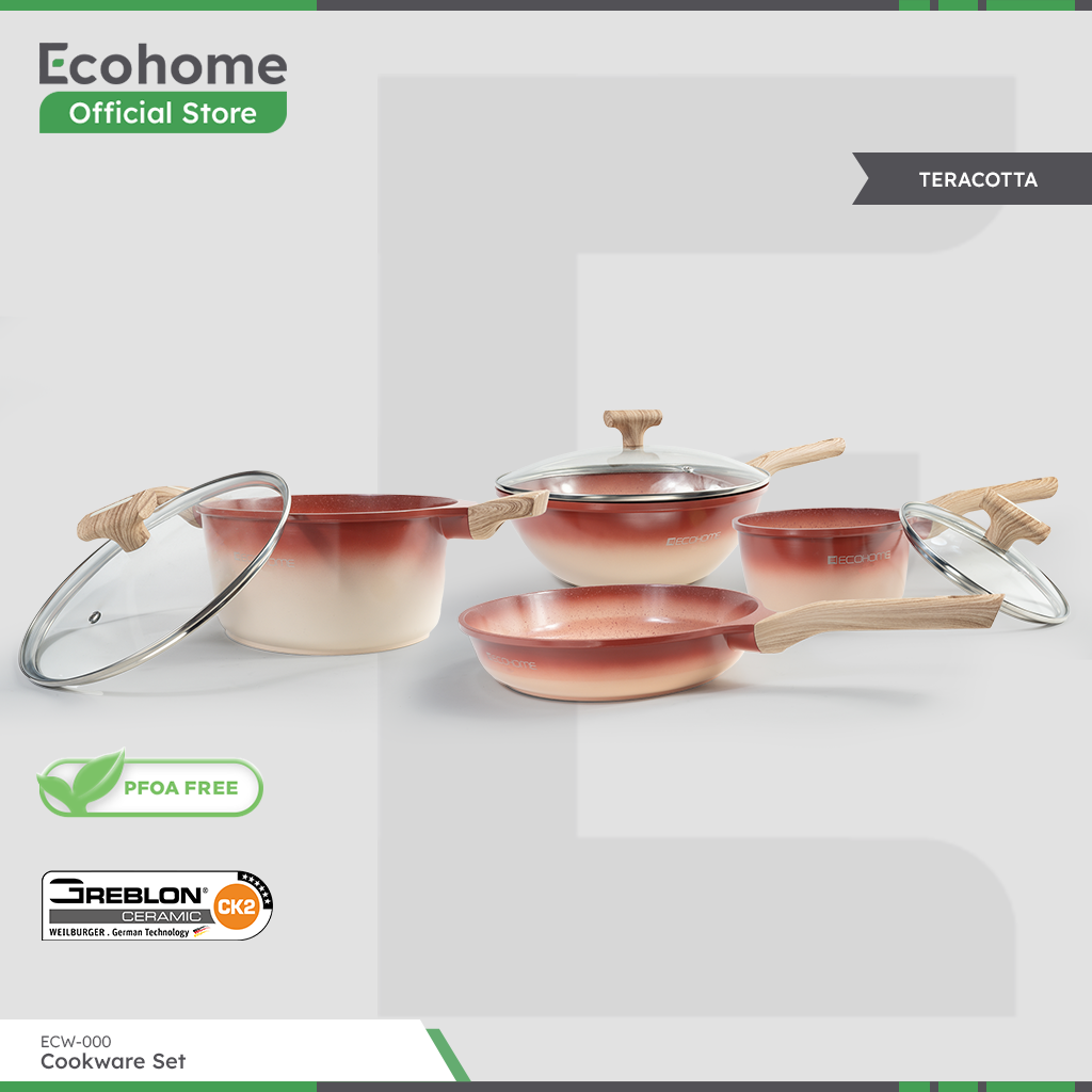 Ecohome Cookware Set | Ceramic Coating | Anti Lengket