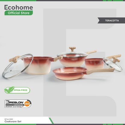 Ecohome Cookware Set | Ceramic Coating | Anti Lengket