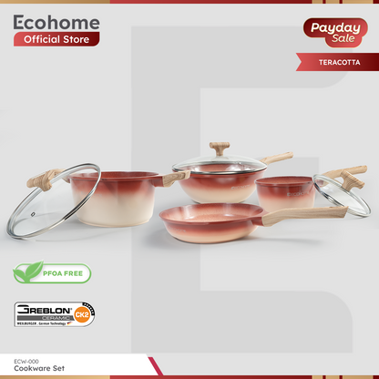 Ecohome Cookware Set | Ceramic Coating | Anti Lengket