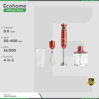 ECOHOME | Hand Blender | EHB-333 | Blender Praktis Multi Fungsi