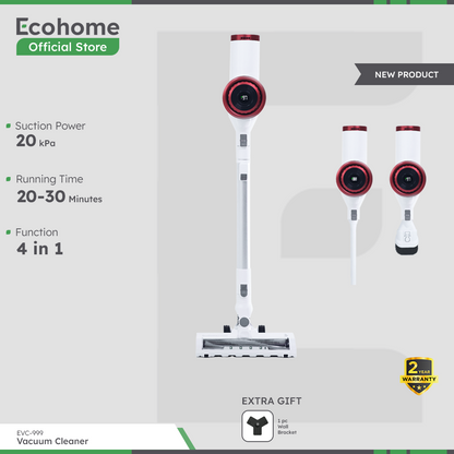 ECOHOME Vacuum Cleaner EVC999 Penghisap Debu Cordless Multifungsi Portable Low Noise