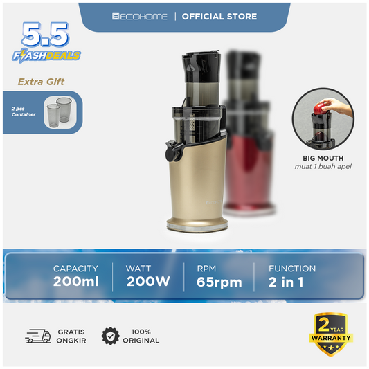ECOHOME | Slow Juicer ESJ-999 | Pengekstrak Buah