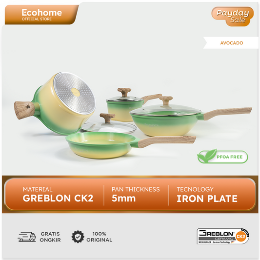 Ecohome Cookware Set | Ceramic Coating | Anti Lengket