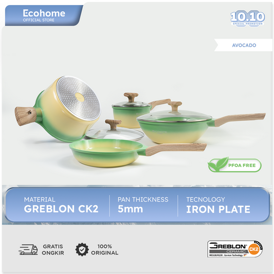 Ecohome Cookware Set | Ceramic Coating | Anti Lengket