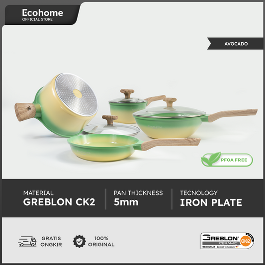 Ecohome Cookware Set | Ceramic Coating | Anti Lengket