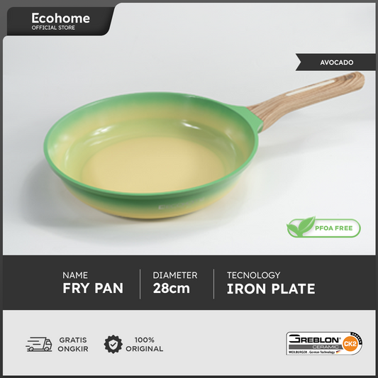 Ecohome Cookware | Fry Pan 28 cm | Ceramic Coating | Anti Lengket