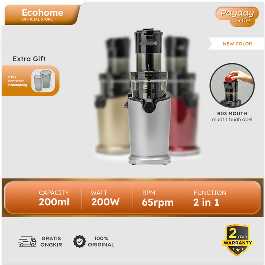 ECOHOME | Slow Juicer ESJ-999 | Pengekstrak Buah