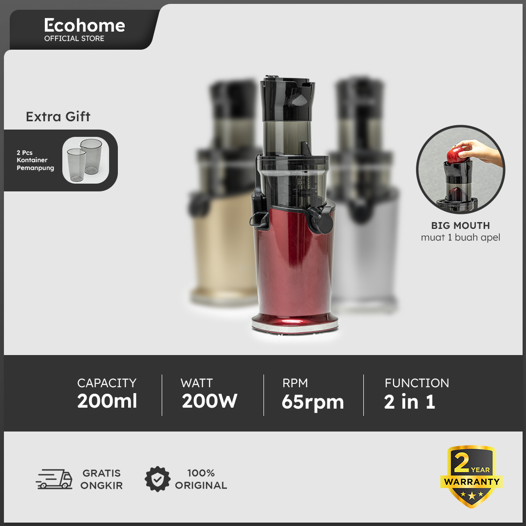 ECOHOME | Slow Juicer ESJ-999 | Pengekstrak Buah