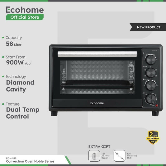 [PRE-ORDER] ECOHOME Oven Noble Series EON999 Kapasitas 58L – Oven Listrik Kapasitas Besar & Hemat Energi