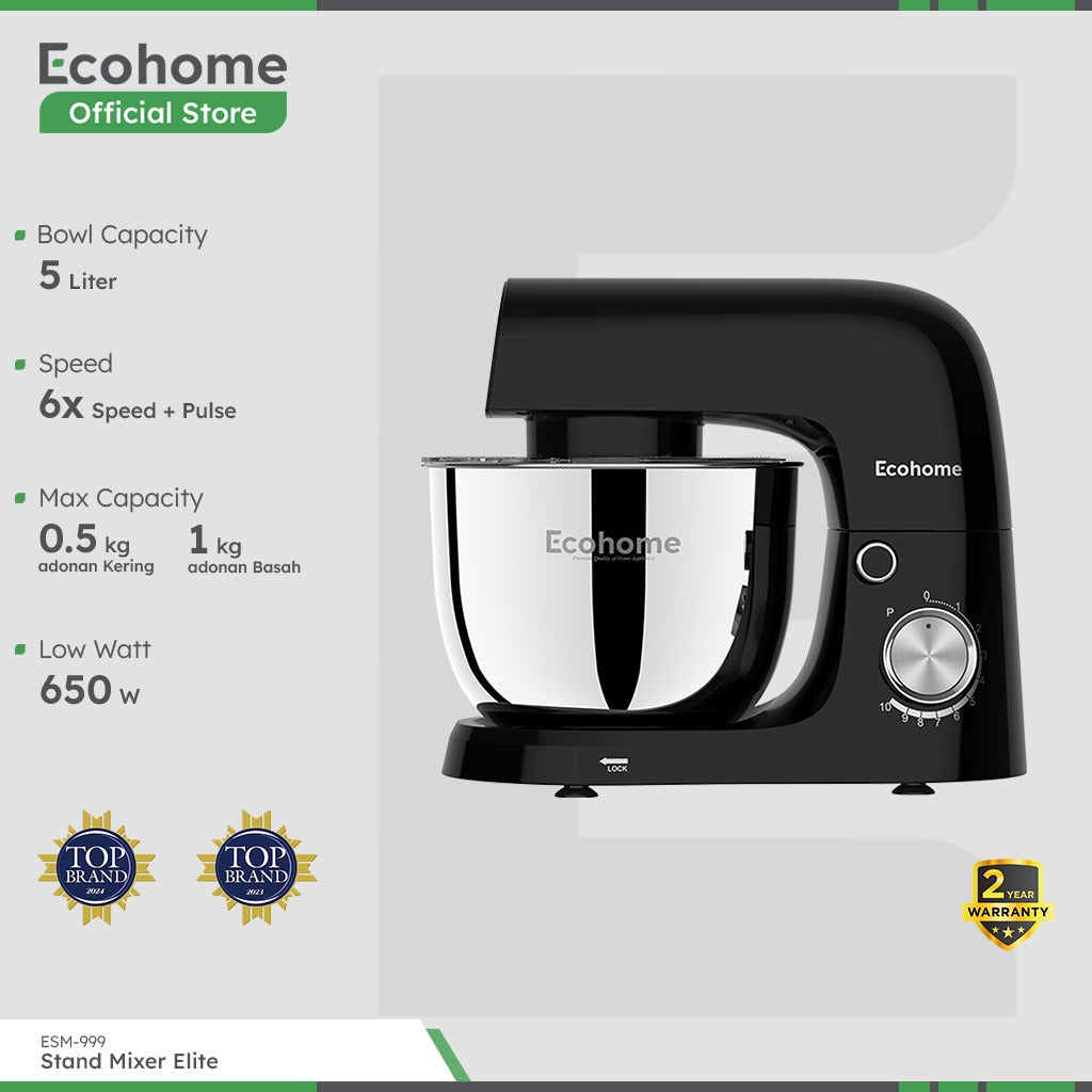 ECOHOME Stand Mixer ELITE Series ESM999 Premium Stand Mixer Heavy Duty 5L Capacity
