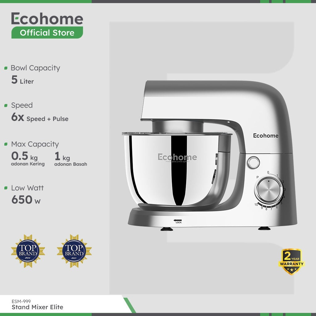 ECOHOME Stand Mixer ELITE Series ESM999 Premium Stand Mixer Heavy Duty 5L Capacity