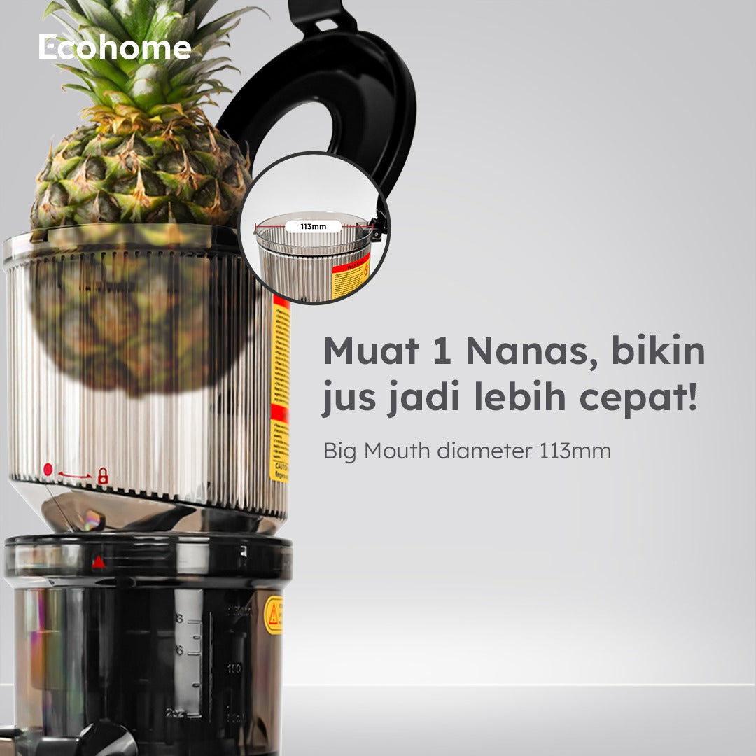 ECOHOME Slow Juicer Simplicity Grid ESJ999SG Pengekstrak Buah Muat 1 Nanas