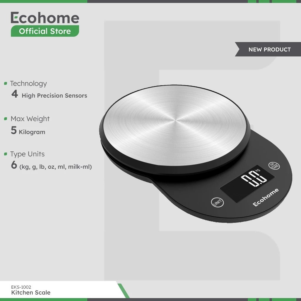ECOHOME Timbangan Digital EKS1002 Timbangan Dapur Multifungsi